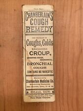Antique Chamberlains Cough Syrup Bottle Full In Original Packaging picture