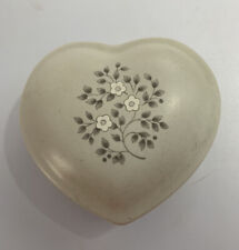 Vintage Pfaltzgraff Heirloom Stoneware Heart Shape Trinket Box with Lid USA picture