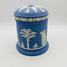 Vintage Wedgwood Blue Jasperware Lid Covered Tobacco Trinket Jar See Description picture