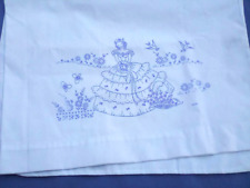 PR NEW STANDARD PILLOW CASES TO EMBROIDER VICTORIAN LADY/FLOWERS/BIRDS THOMASTON picture