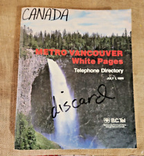 Metro Vancouver White Pages 1989 Telephone Directory - Canada Phone Book picture
