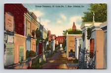 New Orleans Louisiana St Louis No 1 Oldest Cemetery Linen UNP Postcard picture
