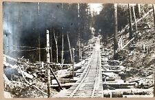 Train Tracks RPPC Postcard Sierra Nevada Mountains Real Photo 1922 Posted picture