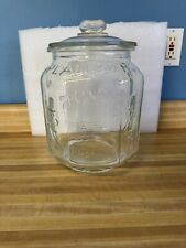 Vintage Planters Pennant Mr  Peanut Glass Octagon Counter Jar with Finial Lid picture