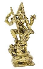 Mahishasura Mardini Hindu Goddess Durga Small Brass Figurine Statue picture