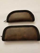 LEATHER KNIFE POUCH - ZIPPERED WITH PLUSH INTERIOR - HAND MADE IN THE USA picture