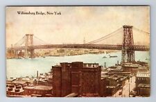 New York City NY, Williamsburg Bridge, Vintage Postcard picture