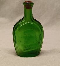 Vintage Benjamin Franklin Green Embossed Glass picture