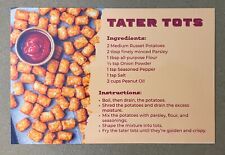Postcard blank never used Tater Tots recipe 4x6 greeting card picture