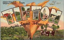 1940s TIFTON, Georgia Large Letter Postcard 