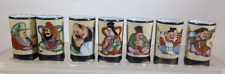 Set of 7 Sake Hand Painted Shot Glasses Story Telling picture