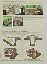 2x Soviet Poster Bomb Shelter Chernobyl Radiation Protect ORIGINAL Nuclear USSR  picture