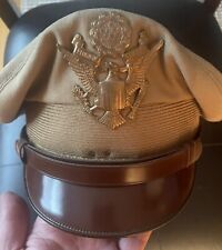 Vintage WW2 USAAF Army Officers Pilots (Pink) Crusher Visor Hat Cap Sz 7 picture