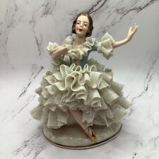 Antique Meissen Dresden Porcelain Lace Ballerina Figurine Made In Germany picture