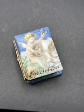 Limoges France  LYRICS OF LOVE ANGEL BOOK  Peint Main Hand Painted Trinket Box picture