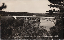 RPPC c1930's Car Cooley Truss Bridge M55 Pine River Wellston MI Manistee CO. UNP picture