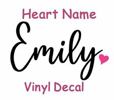 Personalize Name Heart Love Vinyl Decal Sticker Water Bottle Hydro Yeti Laptop picture