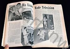 PHILO FARNSWORTH 1940 RARE PICTORIAL STORY OF TELEVISION INVENTOR & HIS VISION picture