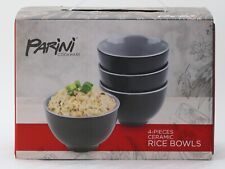 Parini Cookware 4-Piece Ceramic RICE BOWL Two-Tone Gray - NEW IN SEALED BOX picture