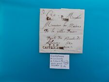 LETTER.LINEAR POSTMARK.PORT PAYE.CASTELLANNE.2/5/1827. ROUND DATE STAMP picture
