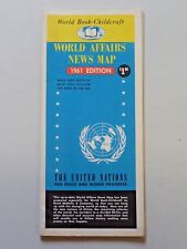 Vintage WORLD AFFAIRS NEWS MAP 1961 Edition World Book - Childcraft Folded picture