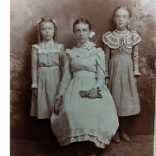 Three Pretty Sisters c1880's Cabinet Card Photo Victorian Antique Photo  picture