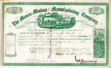 John Henry Devereux - Mercer Mining and Manufacturing Co - Stock Certificate - A picture