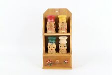 Vintage 50s Ucagco Japan Hand Painted Wood Hanging Spice Rack Anthropomorphic picture