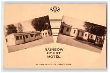 c1940s Rainbow Court Motel, In Town on US 20 Farley Iowa IA Postcard picture