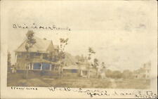 RPPC real photo homes street scene ~ mailed Little Falls? 1906 postcard picture