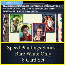 SPEED PAINTINGS SERIES 1 RARE WHITE ONLY 8 CARD SET-TOPPS STAR WARS CARD TRADER picture