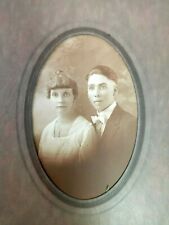 c.1900s Photo Man & Woman White Dress Wedding Picture Portrait 11 X 7