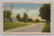 Postcard Entrance to Chickamauga National Military Park Georgia c1951 picture