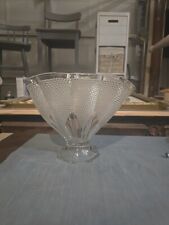 Vintage Thousand Eye Early American Pressed Glass EAPG Fan Flower Vase  8.25