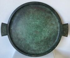 Antique Carl Sorensen Bronze Metalware - Large Heavy Tray With Patina & Handles picture