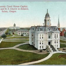 c1910s Salem, OR Birds Eye PC Marion County Court House Capitol Post Office A189 picture
