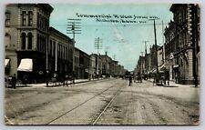 Commercial Street West from 4th Atchison Kansas KS Drug Store 1910 Postcard picture