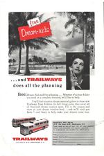 1956 Trailways Lines Bus Vacation Vintage Original Magazine Print Ad picture