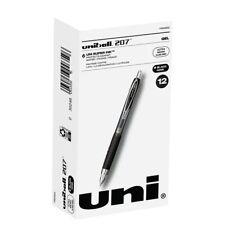Black Retractable Gel Pens 12 Pack with Micro Points, Uni-Ball 207 Signo picture