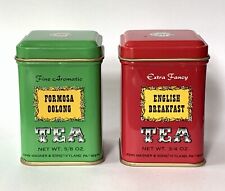 Vintage John Wagner & Sons Tea Tins Lot of 2 English Breakfast & Formosa Oolong picture
