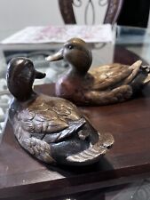 Collectible Chesapeake Reproductions Mallard Duck Couple Cold Cast In bronze. picture