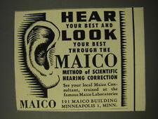 1950 Maico Method of Scientific Hearing Correction Ad - Hear your best picture