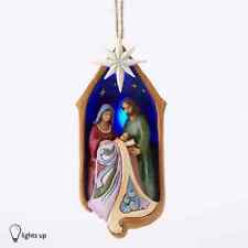 Jim Shore*NATIVITY HOLY FAMILY IN LIGHTED STABLE ORNAMENT*2016*NIB*4053846 picture