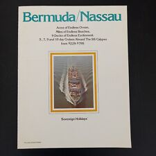 SS CALYPSO Sovereign Holidays Cruise Line Brochure Bermuda Nassau Rates picture