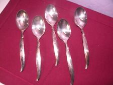 Set Of 5 1847 Rogers Bros Flair Silver Plate Oval Soup Spoons Flatware 6 3/4 GH1 picture