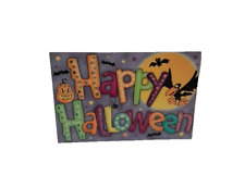 Happy Halloween Greeting Cards Bats JOL Fun Colorful Hallmark Card Vintage USA picture