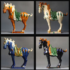 1PCS Tang Horse Blue Black White Terra-cotta Statue Dynasty Terracotta Colourful picture