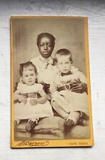 Antique CDV Cape Town Black Woman & 2 children nanny picture