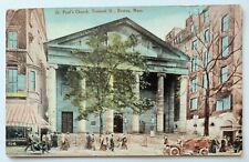 Boston MA Massachusetts St. Paul's Church Vintage 1915 Postcard D1 picture