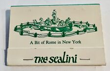Vintage Unused Matchbook,  New York, Tre Scalini, Mimi Sheraton Ristorante picture